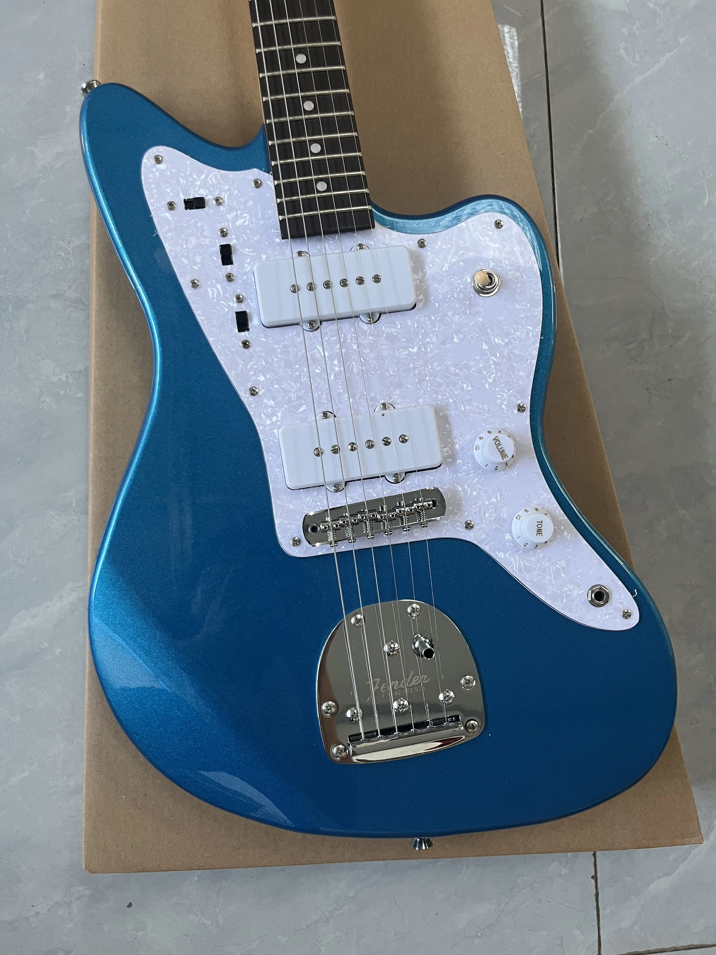 Factory electric guitar metal blue color Girls Band Cry Jazz master