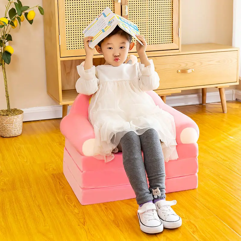Cute fashion Kids Girl Princess Sofa Children Sofa removed and washed Children's couch Cartoon lazy folding sofas Furniture