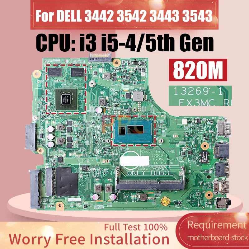 13269-1 For DELL 3442 3542 3443 3543 Laptop Motherboard i3 i5-4/5th Gen 820M 01P4HG 08311V DHMN2G 0CHXGJ Notebook Mainboard laptop motherboard