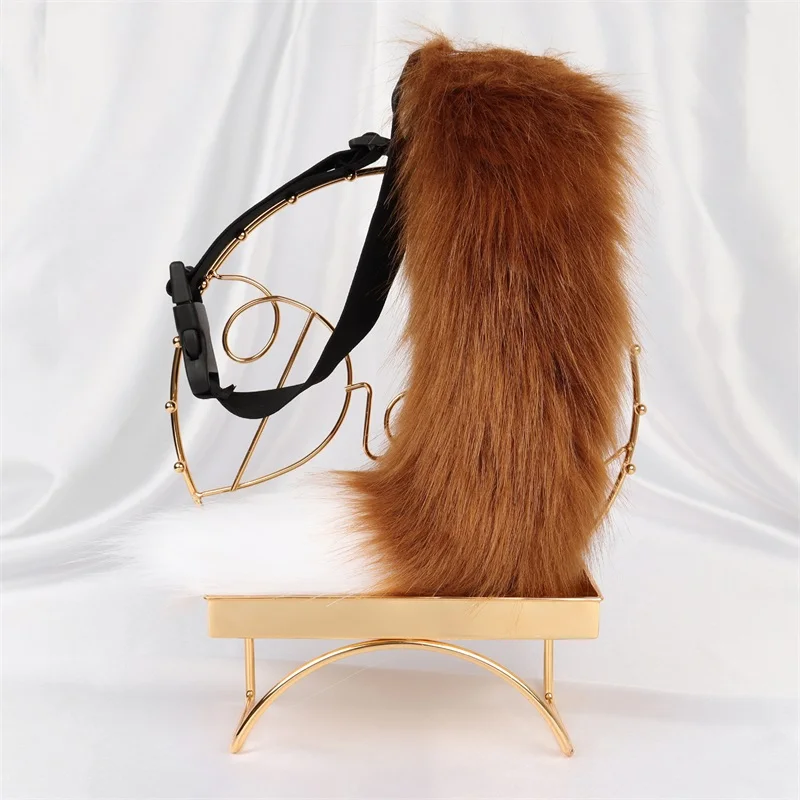 Simulation Fox Cat Tail Wolf Tail Cosplay Performance Props Anime Plush Beast Halloween Jewelry Dress Up Props