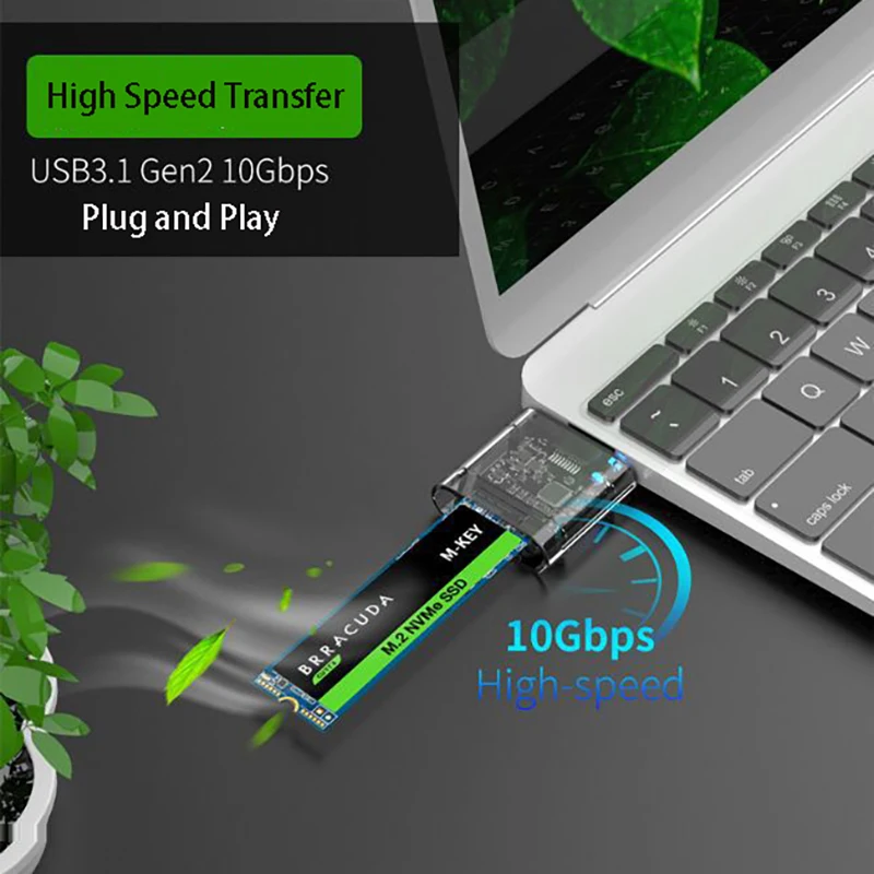 USB 3.1 SSD ܺ Ŭ Gen2 10Gbps ÷ ÷ NVMe M.2 PCIE M Ű B & M Ű  ϵ ũ Ȯ ڽ ȯ ̽