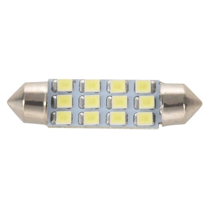 

4 шт. 42 мм 12 SMD 3528 фотолампа для салона автомобиля C5W Dome Festoon Bulb светодиодный Lamp DC 12V
