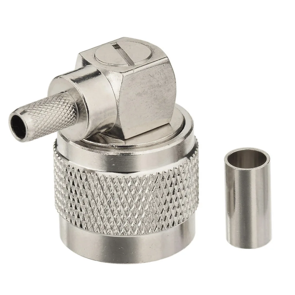 

Superbat UHF Series UHF Crimp Male Right Angle RF Coaxial Connector for Cable RG58, RG142,RG400,LMR195