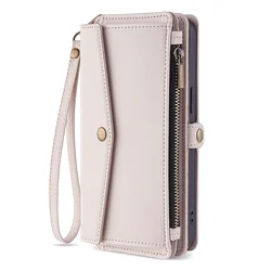 Stylish Flip Phone Case with Long Shoulder Strap for VIVO iQOO 13 (Beige)