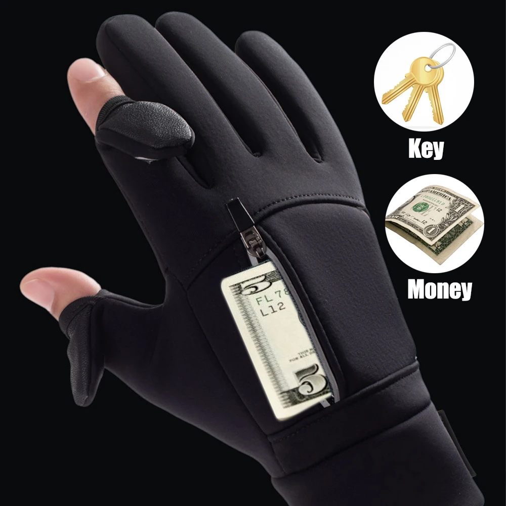 Winter Warm Touch Screen Gloves Outdoor Windproof Waterproof Cold-proof Gloves Men Driving Cycling Fishing Ski Gloves 6