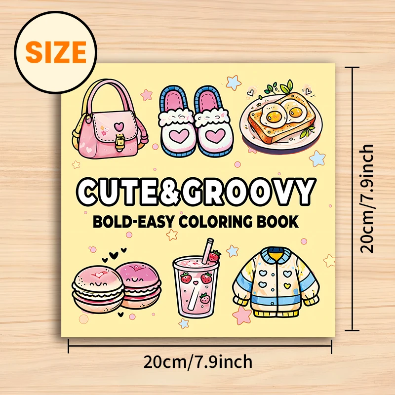 CUTE & GROOVY Bold-easy Patterns Coloring Book for Adults Cute Drawing Book Perfect Gift for Party and Birthday 2