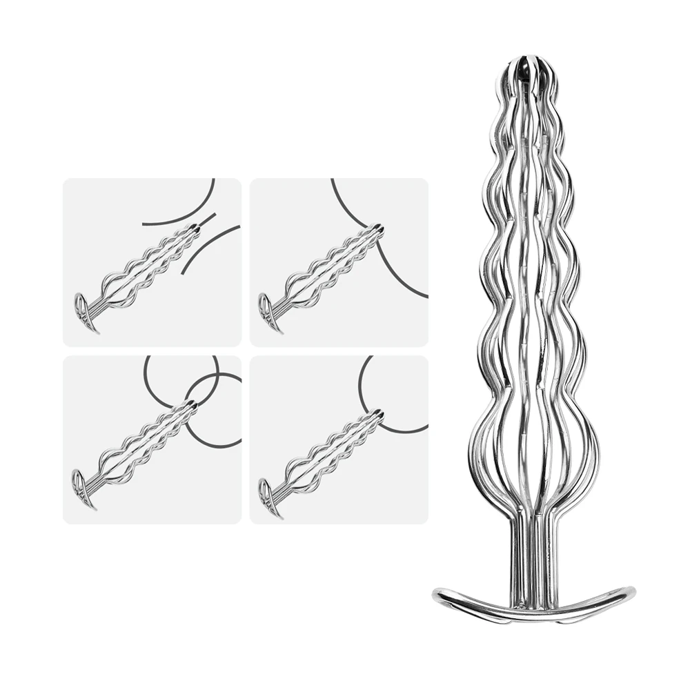 1PCS Six-ball Metal Hollow-out Anal Plug Anal Masturbation Toys Men Butt Expander Female Masturbator Lovers Flirting Games Adult_voghion.com