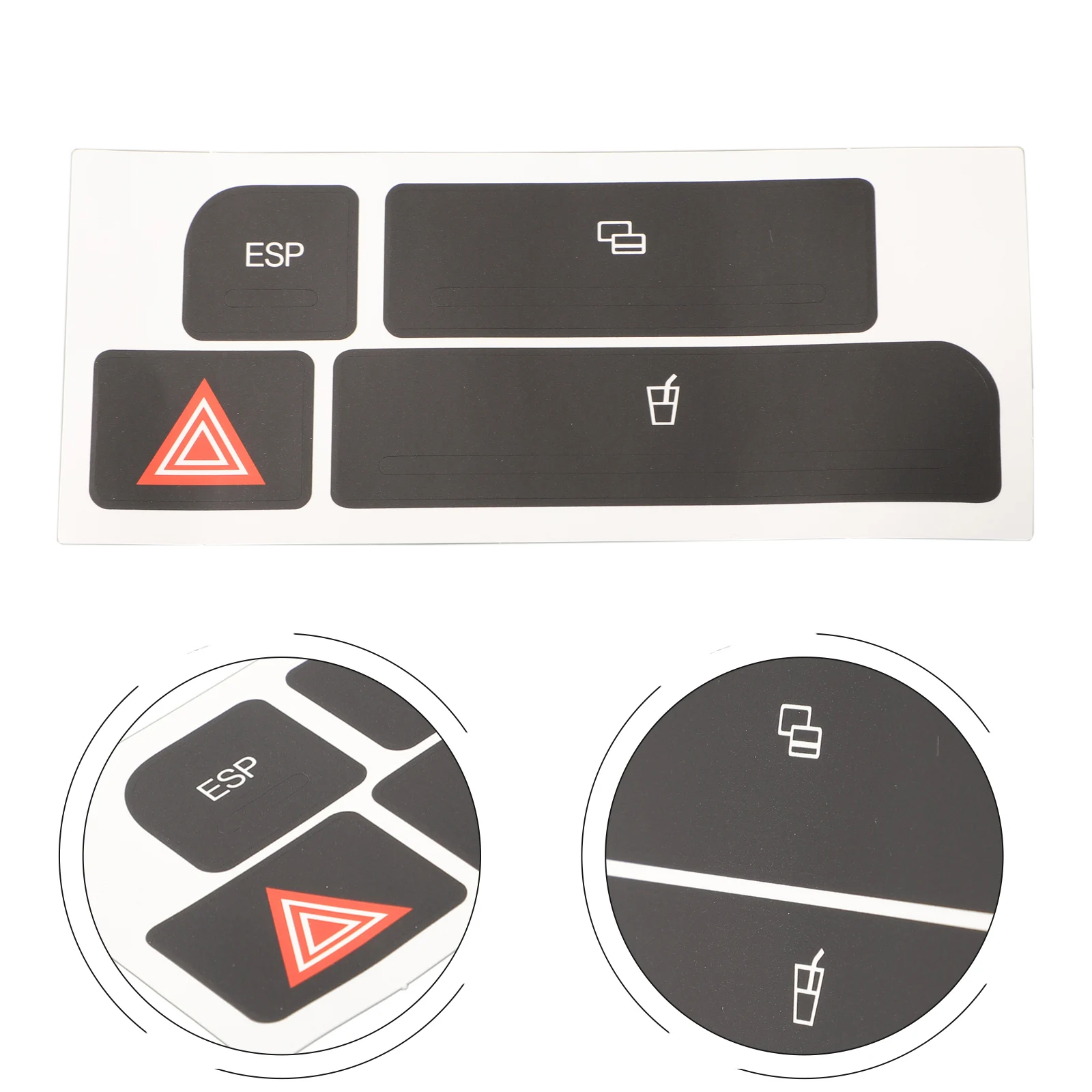 

1pcs Button Repair Decal Sticker For A4 04-06 ESP Cup Holder Stickers Repair Worn Button Knob Switch Left Driver's Position