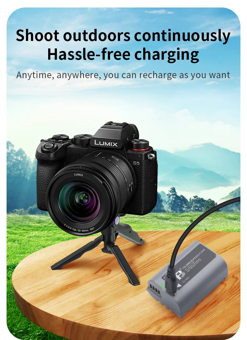 バッテリーDMW-BLK22充電ポート付きfb,USB-Cタイプc,Panasonic lumix 