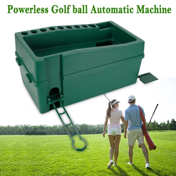 Golf Automatic Serve Machine W/ Cue Holder Green Golf Ball Dispenser Machine  Golf Ball Pitching Club Organizer Tool 3