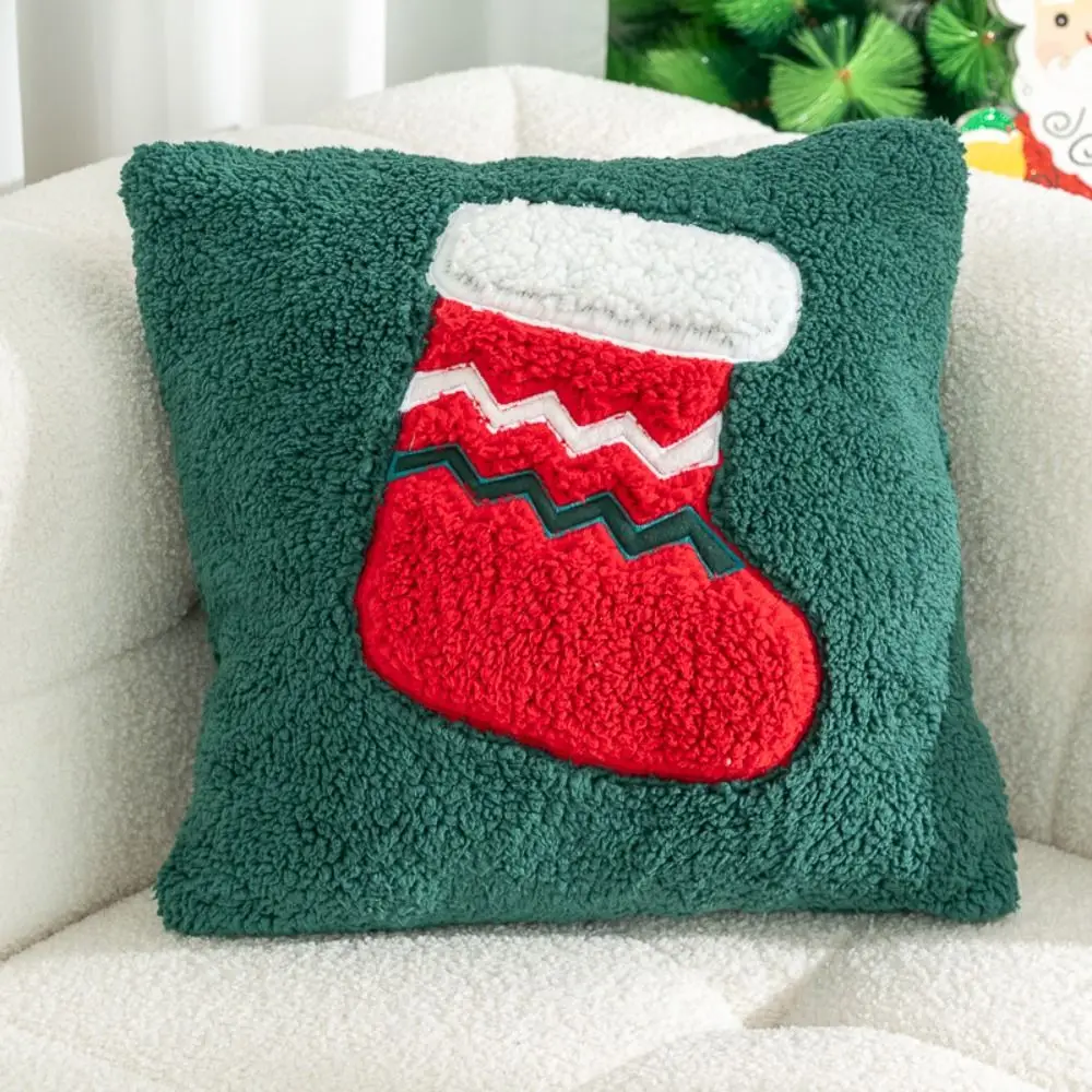 Home Decor Plush Christmas Pillowcase Square Soft Throw Pillowcover 45CM Santa Claus Cushion Cover Sofa/Bed