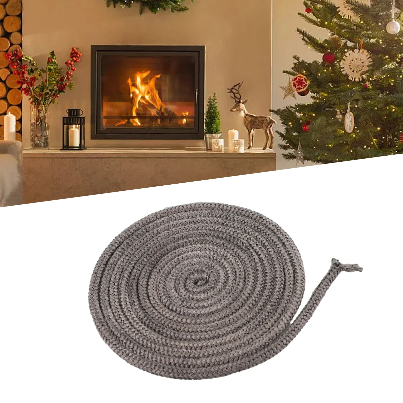 9mm Fiberglass Rope Seal High Temperature Fireproof Sealing Rope Fireplace Accessories For Wood Burning Stove Doors/chimneys