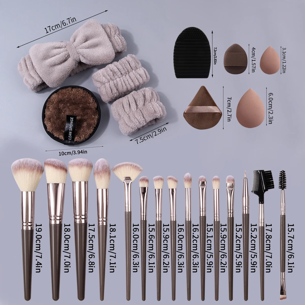 15PCS/20PCS/36PCS 다기능 메이크업 브러쉬 대형 세트 & 메이크업 파우더 퍼프 클렌징 세트 & 메이크업 브러쉬 청소 도구