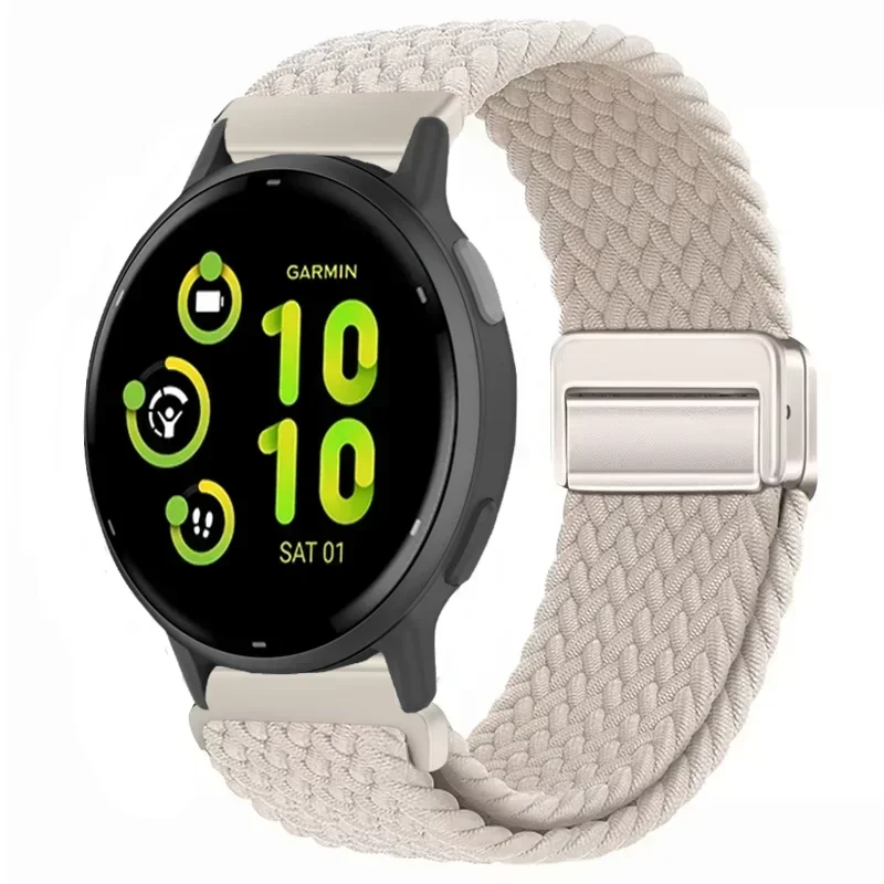 Nylon Braided Strap with Magnetic Closure - Comfortable & Breathable Band, 20/22mm