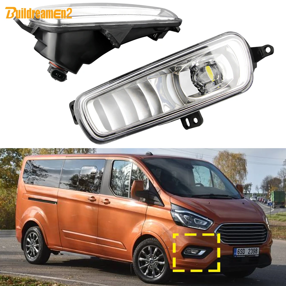 1 Pair 40W Canbus Car External LED Lens Fog Light Accessories H11 For Ford Transit Tourneo Custom Facelift 2019 2020 2021 2022
