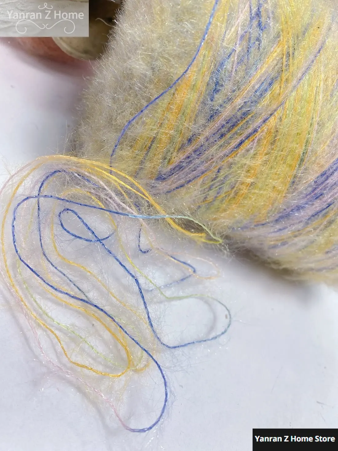 Flash Section Dyed Feather Flash Yarn Thread Wool Thread Candy Color Soft Cute Knitting Sweater Winter Cat Hair Fine Cotton Yarn 6