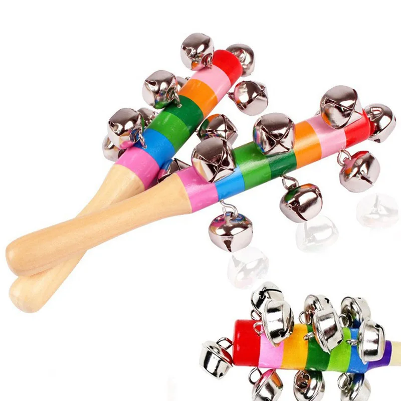 

Wooden Colourful Hand Rattles Rainbow Cross Rattles Baby Young 0-1-3 Years Early Childhood Musical Instrument Educational Toys