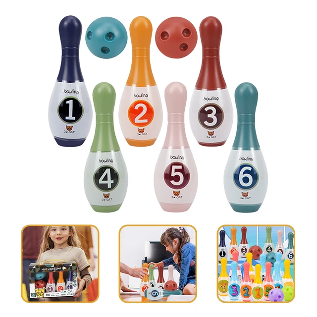 51BA Giocattolo da bowling per bambini Birilli da bowling colorati Gioco  interattivo al coperto per ragazze dei ragazzi Migliora - AliExpress