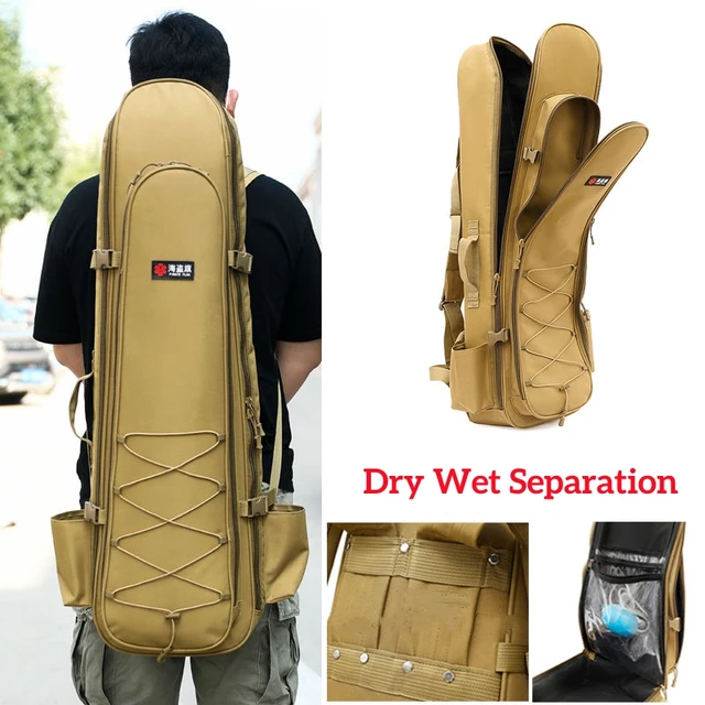Fishing Bag Backpack Dry and Wet Separation Fishing Rod Bags Large