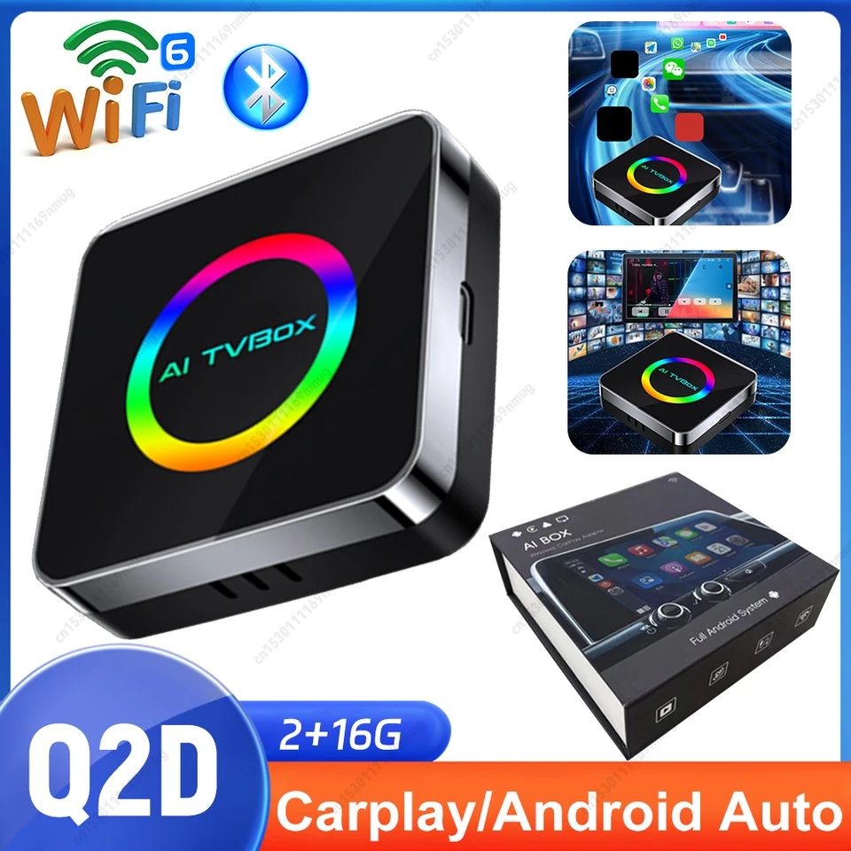 Android 13 AI Box WiFi6 Wireless Carplay/Android Auto/Carplay To