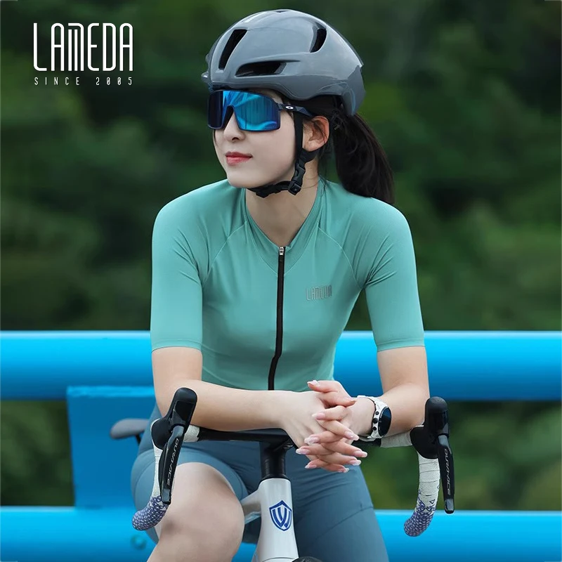 Lameda Women's Summer Sshort-sleeved Cycling Clothes Quick Drying Breathable Cycling Jersey With Pockets Cycling Accessories 3