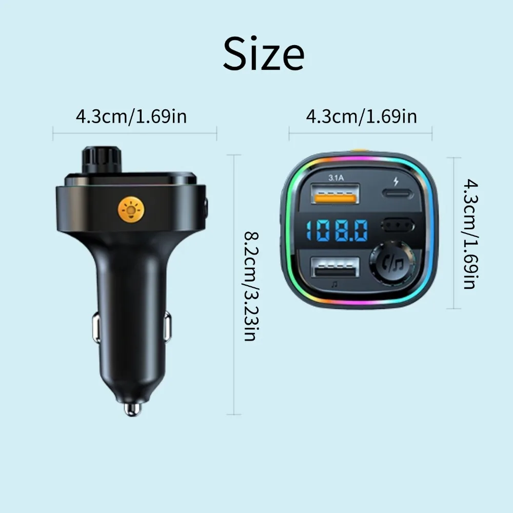 Bluetooth Car Adapter Wireless FM Radio Transmitter Handsfree Calling MP3 Music Player Dual USB Car Charger