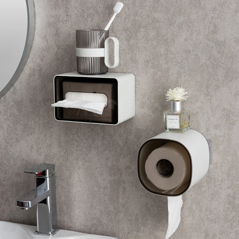 Multipurpose Wall Mounted Toilet Paper Storage Holder Waterproof Toilet Roll Dispenser Disposable Towel Box Bathroom Accessories 2