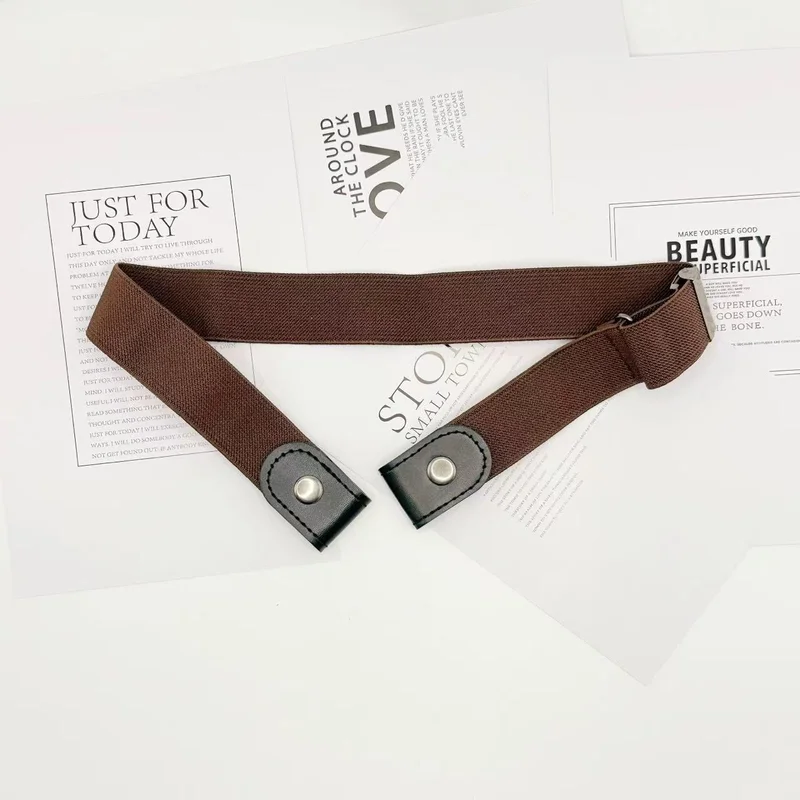 2pcs Set No Buckle Elastic Belt Men Unisex Stretch