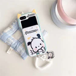 Charming Anime Pochacco Card Holder Cartoon Festival Gift Soft Cover Anti - Drop Case - Galaxy Z Flip5 (Three - piece 1)