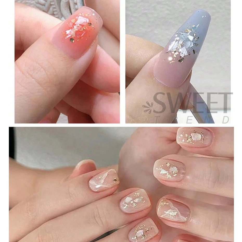 5ml Shimmer Shell Mermaid Nail Gel Polish Sparkling White UV LED Shiny Varnishes Soak Off Lacquer Broken Mica Gel Manicure Decor