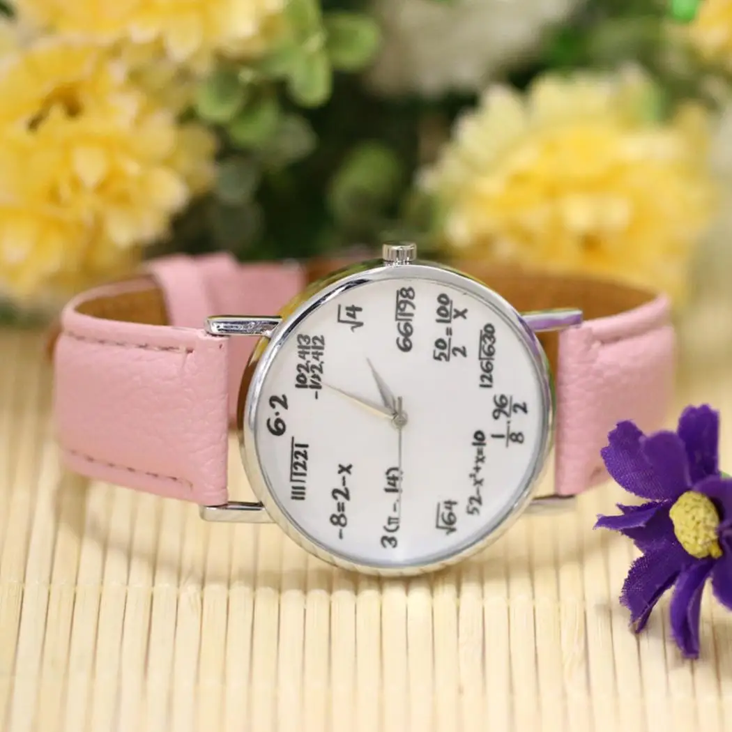 Fashion Design Mathematical Formula Watch Women's Watches Leather Band Quartz Wristwatches Ladies Reloj Mujer relogio mulher 4