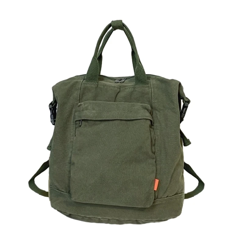 

E74B Large Capacity Shoulder Bag Canvas Backpack Bookbags for Students, Teenagers
