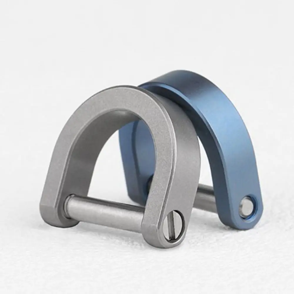 

1PC Titanium Alloy Horseshoe Buckles Carabiner D Bow Staples Shackle Key Ring Carabiner Keychain Hook Buckle Outdoor Accessories