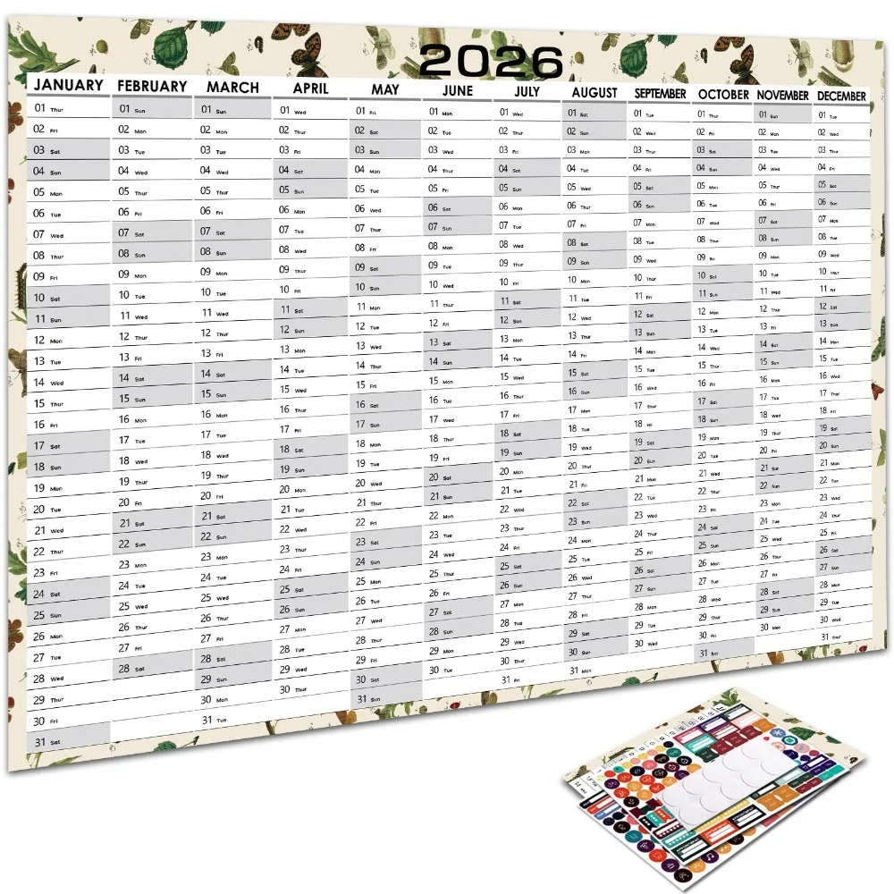 Large Wall Calendar and Daily Planner - Annual Agenda Organizer with To-Do List and Yearly Schedule