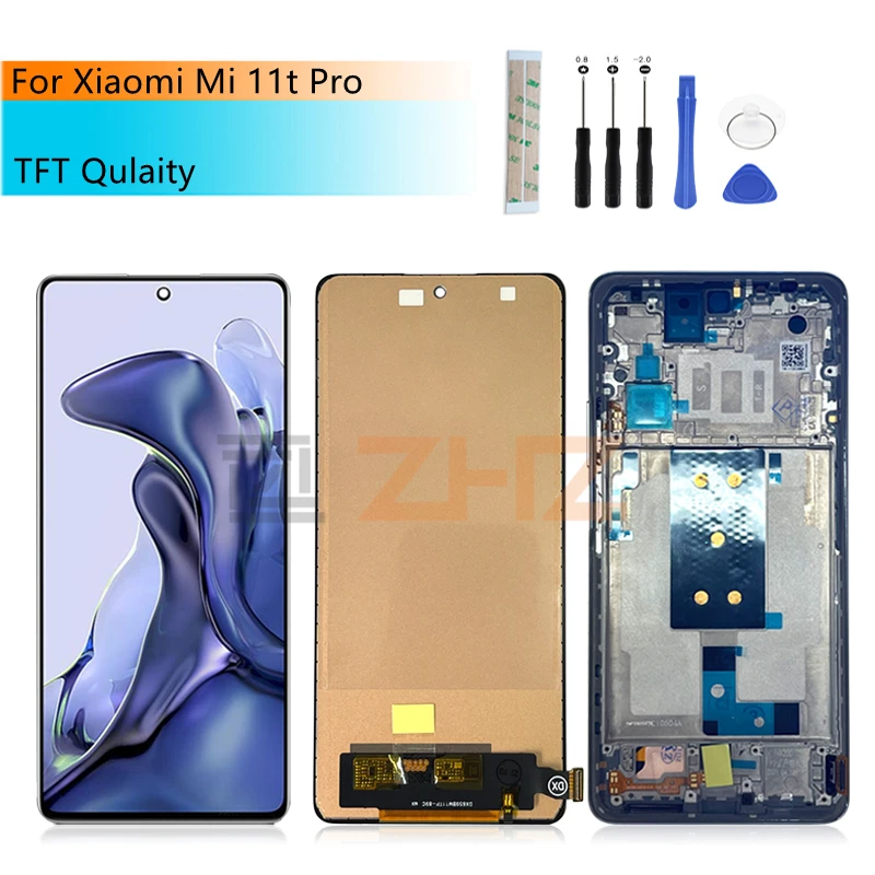 

TFT For Xiaomi Mi 11T Pro LCD Display Touch Screen Digitizer Assembly With Frame For mi11T Pro Screen Replacement Repair Part