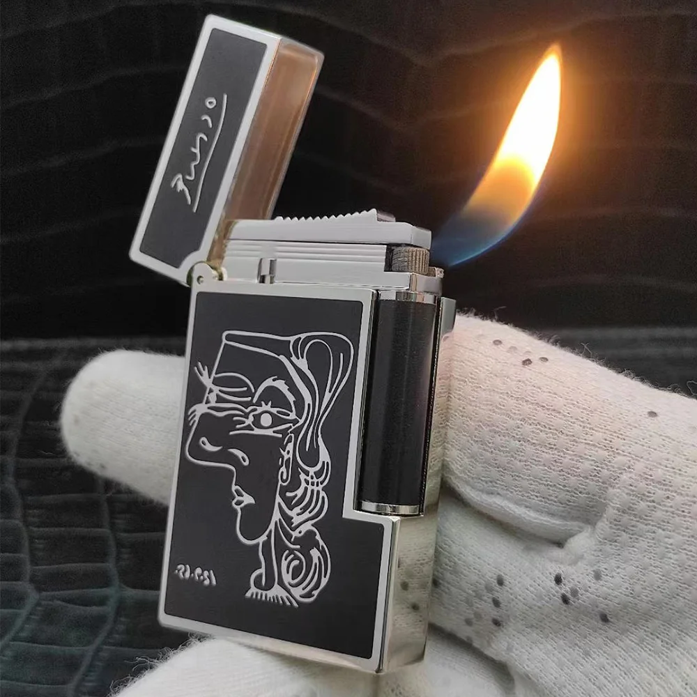 

100% New Retro Ligne 2 Tobacco Cigar Cigarette gas Lighter oblique flame Men Smoking Butane Lighter Bright Sound Windproof