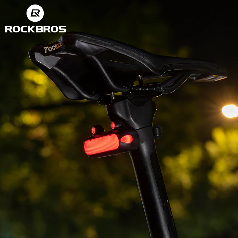 Feu arrière intelligent ROCKBROS pour vélo, avec arrêt