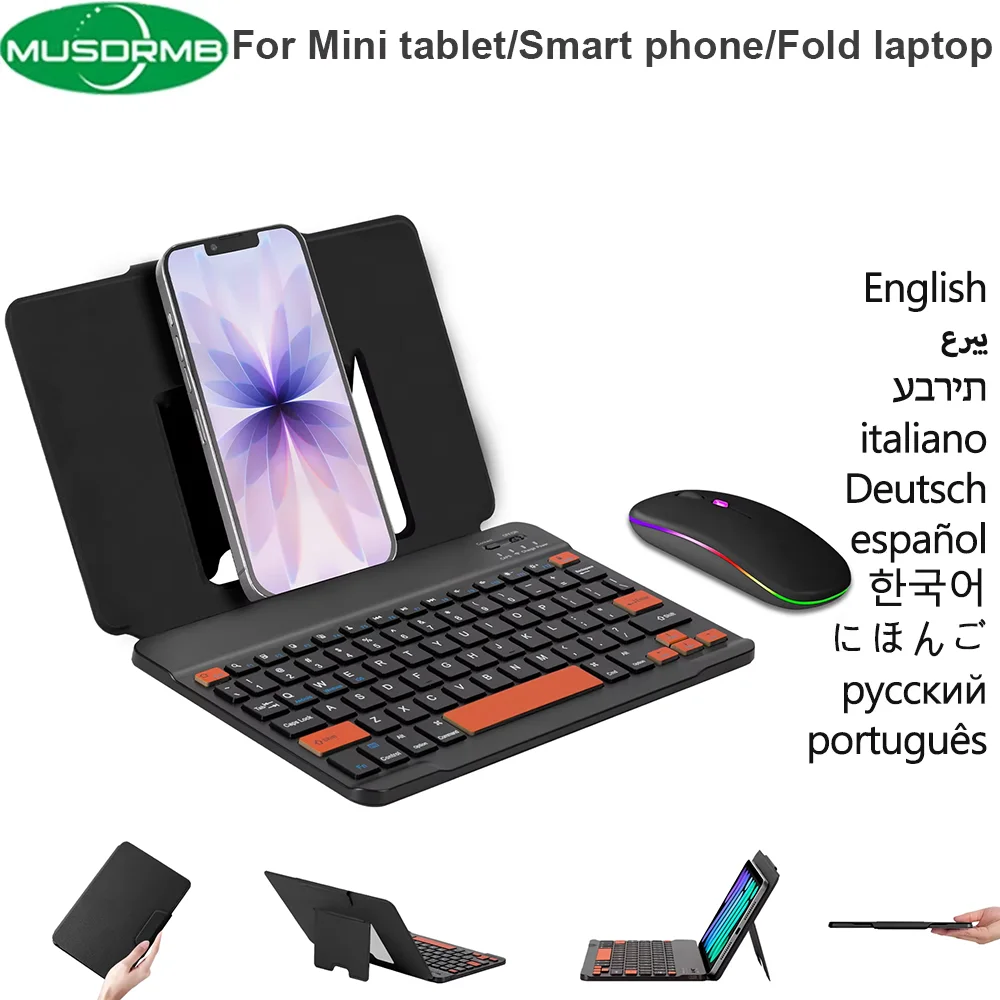 Universal Ultra-Slim Bluetooth Keyboard with Adjustable Stand