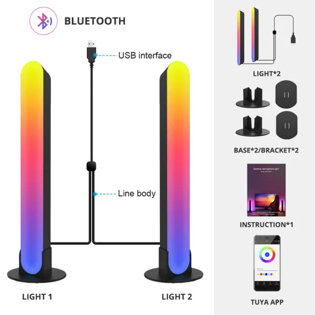 unicorn night light Smart Wifi RGB Symphony Lamp LED Pickup Light Bluetooth App Control Music Rhythm Lights Gaming Bar TV Computer Desk Ambient Lamp cool night lights Night Lights