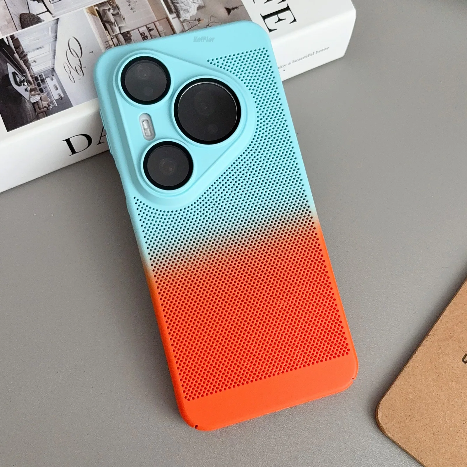 Breathable Mesh Gradient Shockproof Hard Case with Enhanced Camera Protection