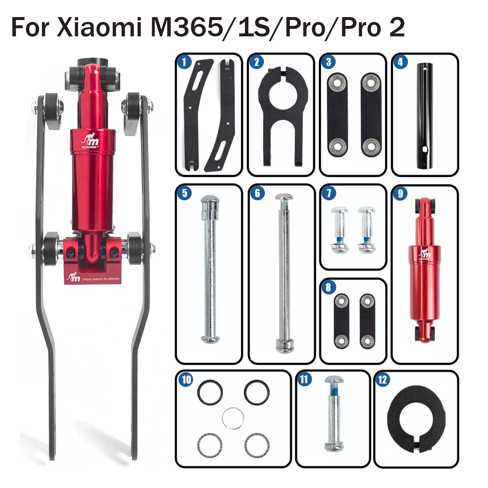 Monorim for M0 V4.0 Replacement Parts Front Suspension Accessories for Xiaomi M365 1S Pro Pro2 Electric Scooter Part Electric Scooter Accessories