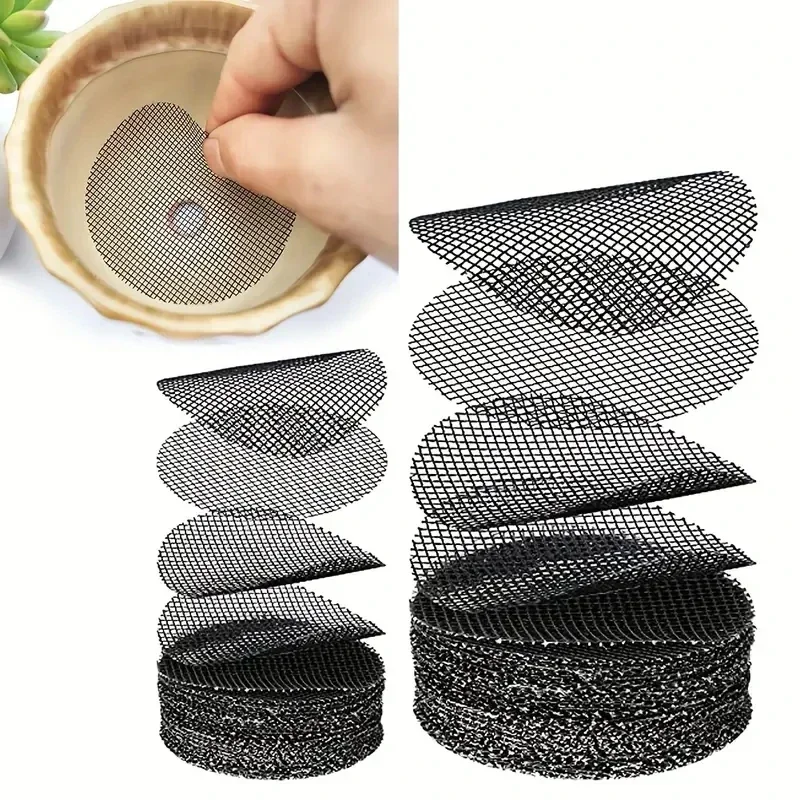 50 Piece Pot Hole Screen Mat Round Drainage Hole Screen to prevent soil loss Plant Drainage Gasket Gardening Supplies