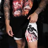 Stylish Anime Baki Hanma Graphic Shorts for Men Athletic Gym Workout 2 in 1 Shorts with Compression Liner Fitness Activewear 3