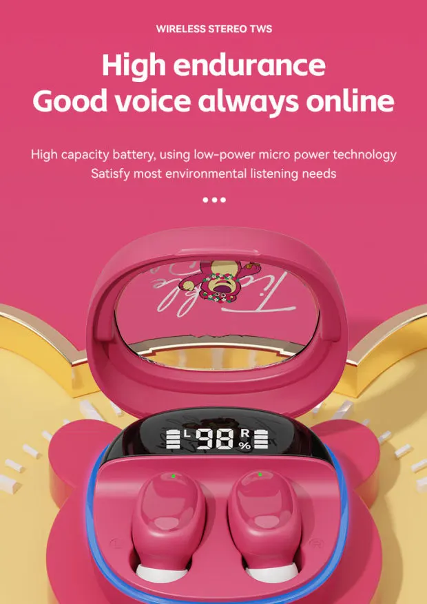 Disney M41 Bluetooth Wireless Headphones with High-Definition Sound Quality, Noise Cancelling Music Headset with Super Long Batt