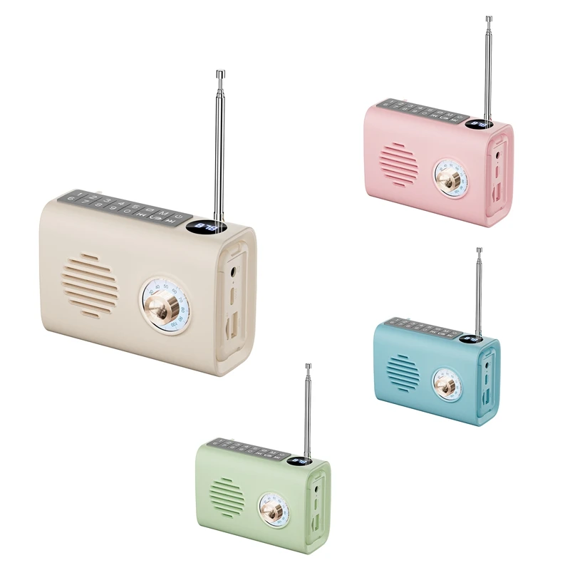 

FM-радио, мини-портативный FM-радиоприемник, Bluetooth-динамик с красочной планкой, поддержка громкой связи