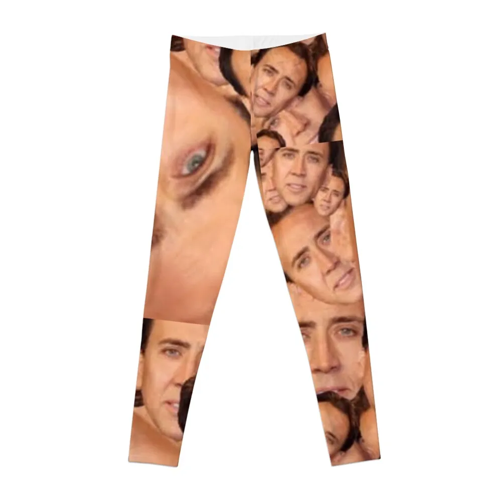 

nicolas cage meme photo collage Leggings Legging sexy woman gym sportswear woman push up tights for Womens Leggings