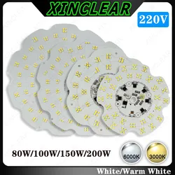 LED Light Board 80W 100W 150W 200W Direct AC 220V SMD 2835 UFO Lamp Panel For High Bay Light Commercial Industrial Lamps Replate