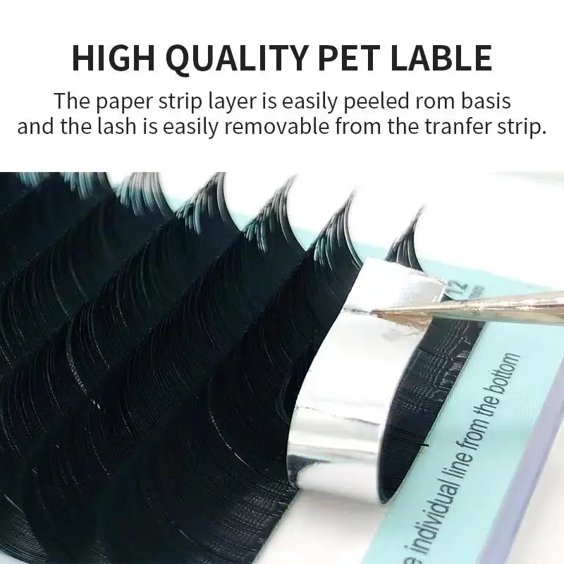 Fake Eyelashes 16Rows Natural Mink Eyelash Extension individual Korea PBT Matte