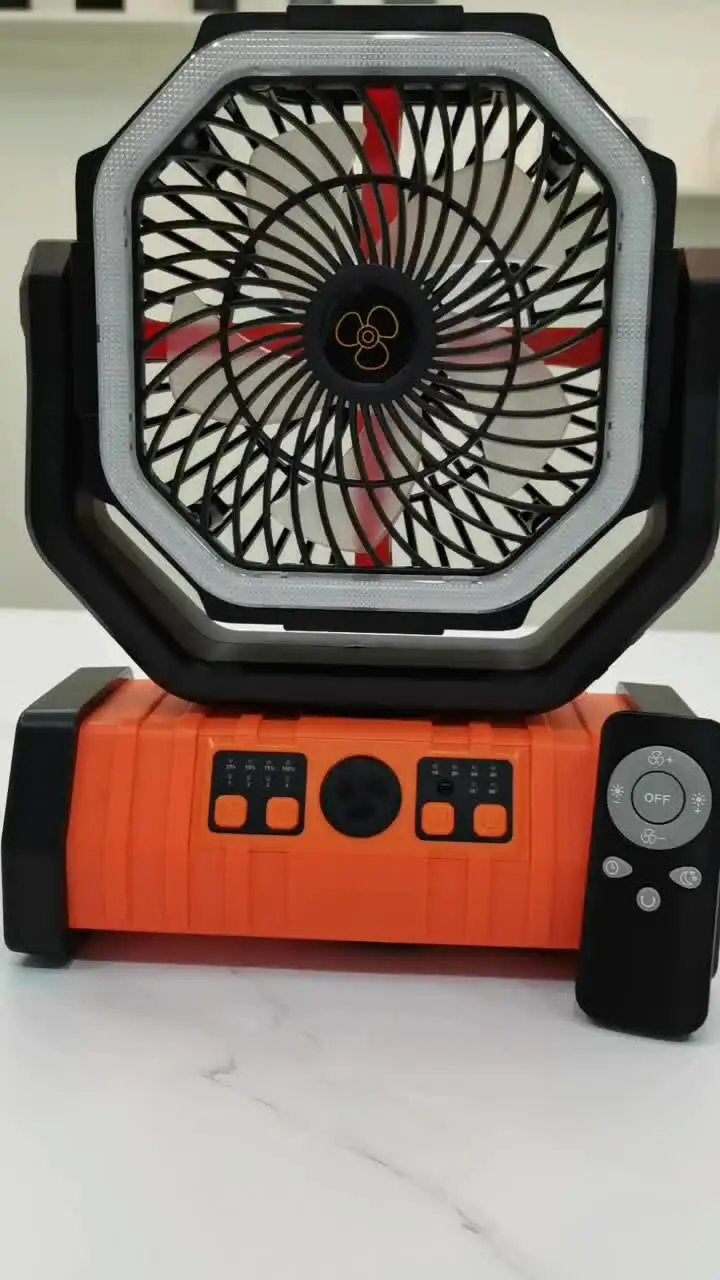 Ventilateur camping pro 20000mAh - LED, minuterie, télécommande, oscillation - 69h autonomie Ventilateur camping pro 20000mAh - LED, minuterie, télécommande, oscillation - 69h autonomie