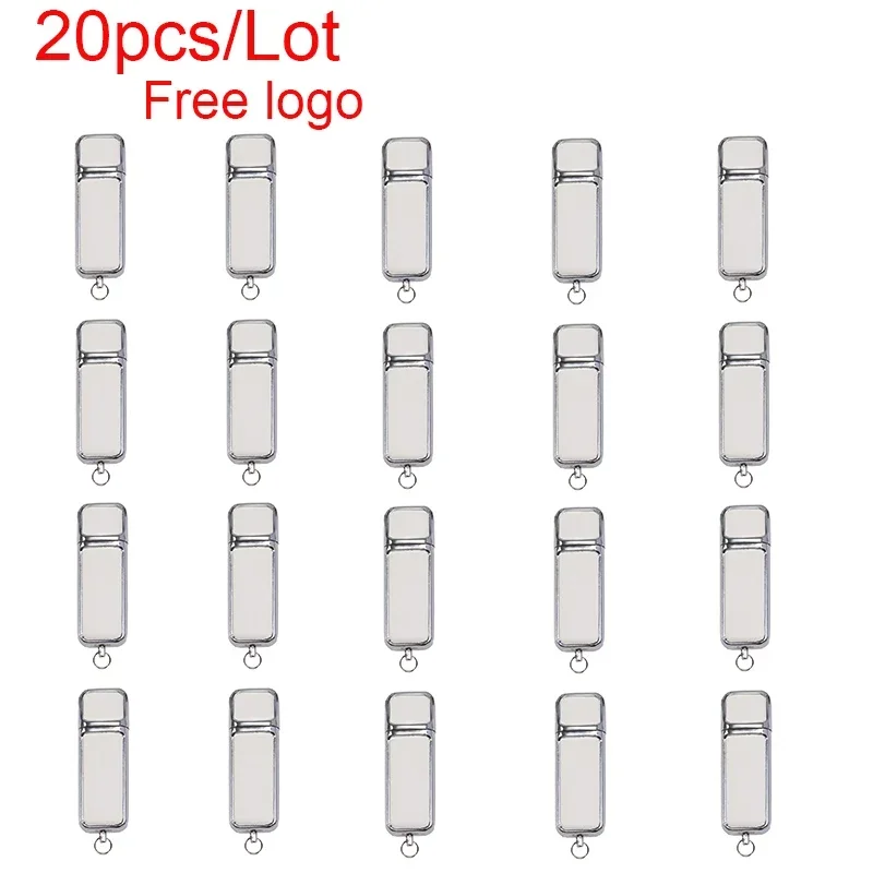 JASTER 20 개/로트 흰색 가죽 USB 2.0 플래시 드라이브 128 기가 바이트 무료 사용자 정의 로고 64 기가 바이트 펜 드라이브 32 기가 바이트 메모리 스틱 비즈니스 선물 U 디스크